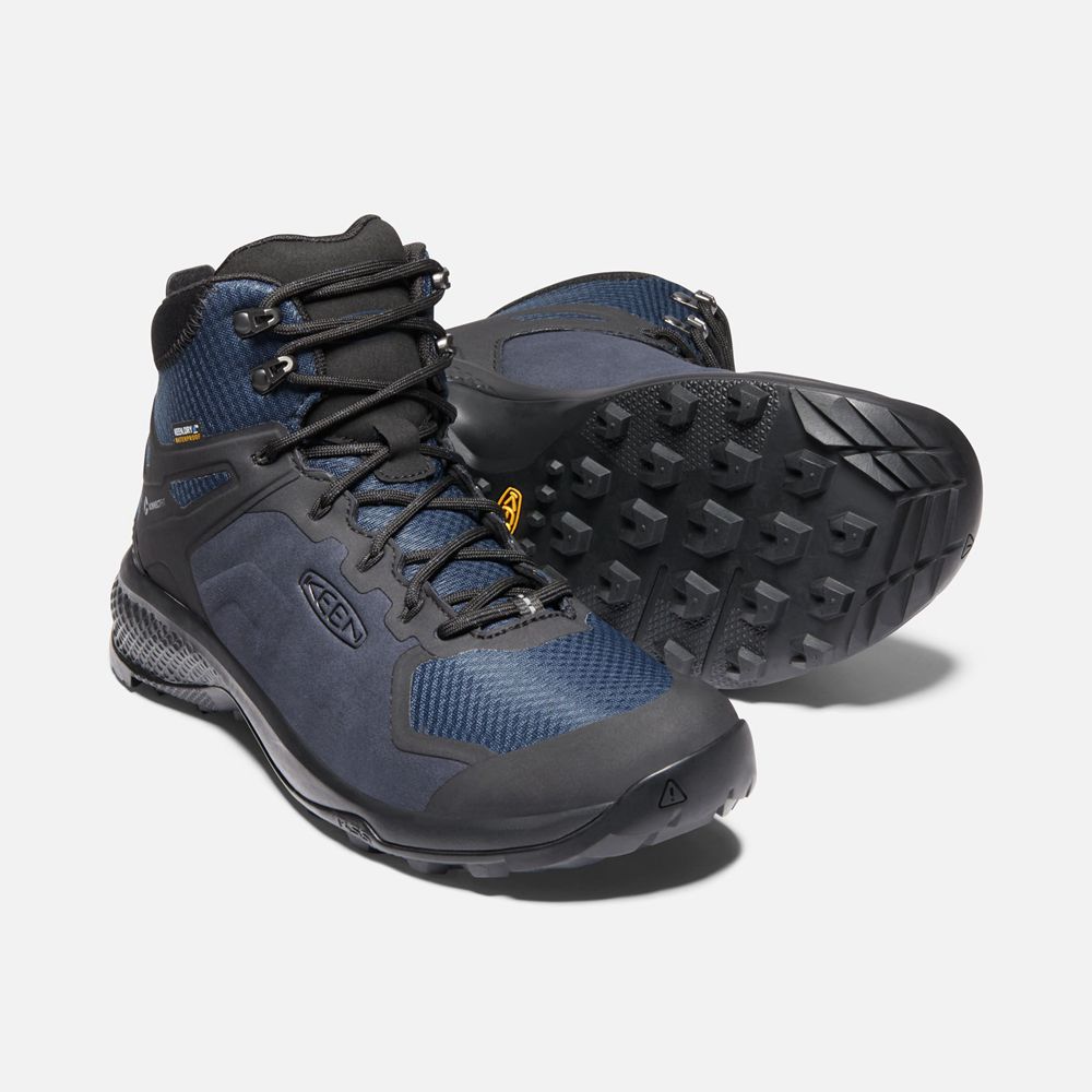 Botas de Seguridad Keen Mexico Azul Marino/Negros - Hombre Explore Waterproof - NZ0269743